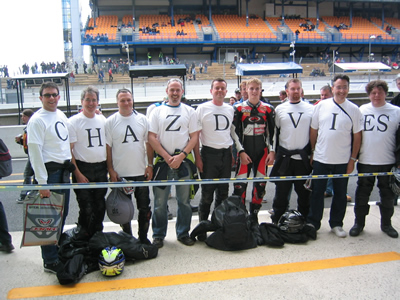 Chaz with a 'few' fans at Le Mans