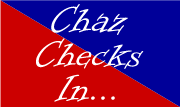 Chaz Checks In logo
